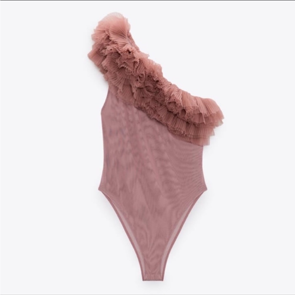 RUFFLED TULLE BODYSUIT - Picture 9 of 11